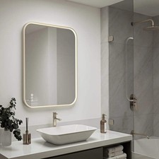 Artika Royce 32 x 24 LED Wall Mirror with Defogger Brushed Nickel