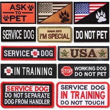 12 PCS Service Dog Patches Removable Tactical Hook normal, Delicate Style