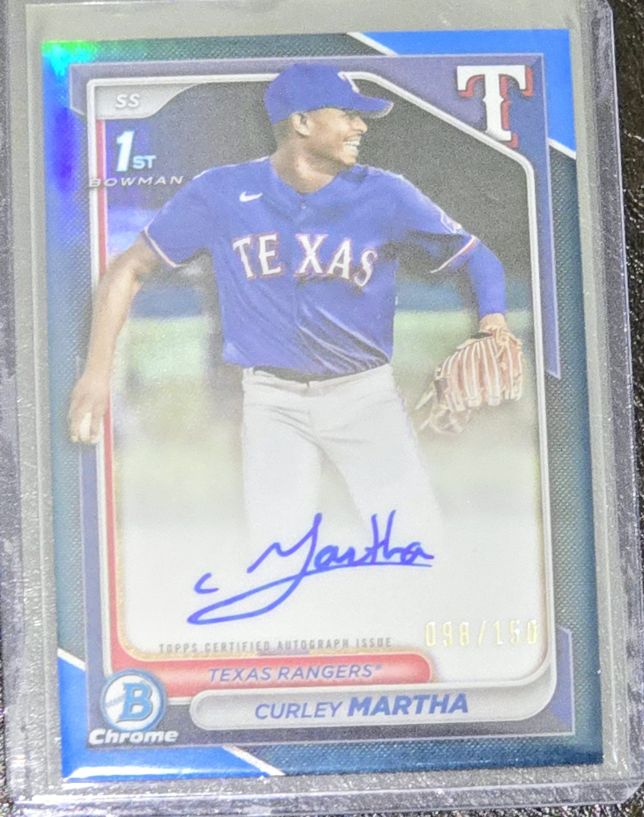 2024 Bowman Chrome - Curley Martha #CPA-CM True Blue Auto /150 - Rangers