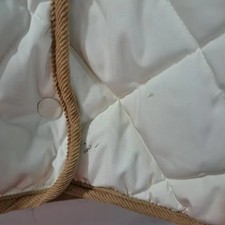 Vintage Ivory Women's Quilted Puffer Jacket, Size L