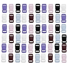 60 Pack Quick Side Release Buckle Flat 3/8 Inch Wide 6 colors One Side Adjust...