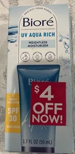 Biore UV Aqua Rich Weightless Moisturizer w/Hyaluronic Acid & SPF30