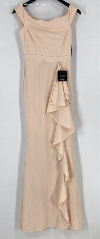 Lulus Womens Peach Off The Shoulder Ruffled Long Maxi Dress Size XS