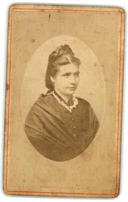 Antique CDV Circa 1870s Alph. Goubert Lady In Shawl Strasbourg