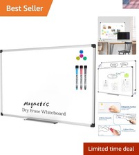 Magnetic Double-Sided Dry Erase Board - 36''x24'' Aluminum Frame, Versatile ...