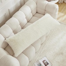 Body Pillow Cover Large Fluffy Shaggy Lumbar Full Body Pillowcase 21 x 54 Inc...