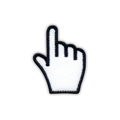 Pointing Hand Cursor - Pointer Patch/Badge Embroidered