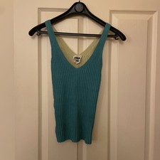 Bimba Y Lola Women's Vest Top XS Green And Yellow