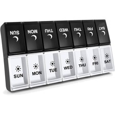 7 Day Pill Organizer 2 Times a Day, Large Weekly AM PM Pill Box, Day Night Me...