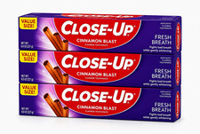 3 PACK Close-Up Fresh Breath Cinnamon Blast Fluoride Toothpaste 8 Oz