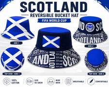 Scotland Bucket Hat Reversible Blue White Unisex Summer Festival Football Hat