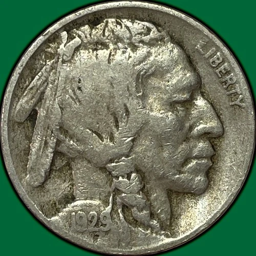 1929-D Buffalo Nickel Very Fine VF Coin #35322