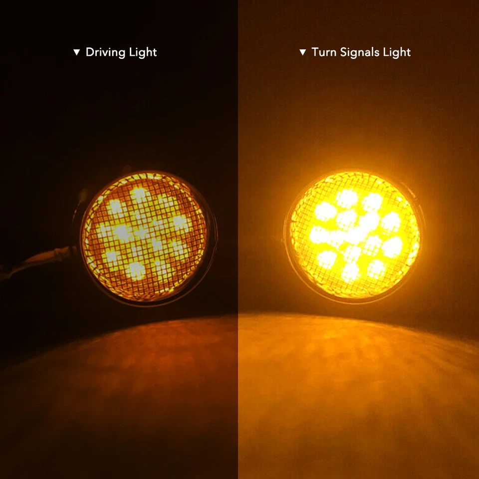 AUXITO Chrome LED Turn Signals Amber Lights For 12V Universal Motorcycles EXXI - Image 3 of 4