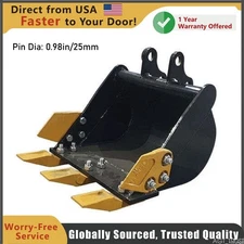 NEW Agrotk 24" Bucket With Teeth For 1-2 Ton AGT Mini Excavator|12EX-WD24