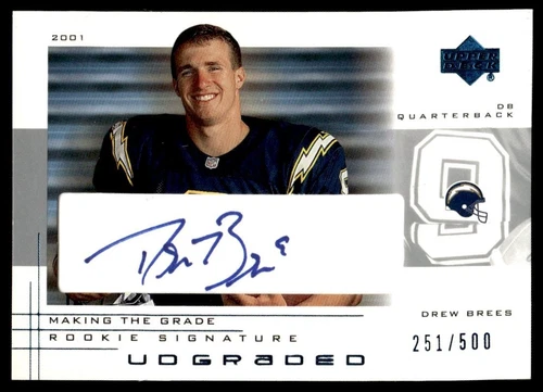 2001 UD Graded Drew Brees Rookie Auto 251/500