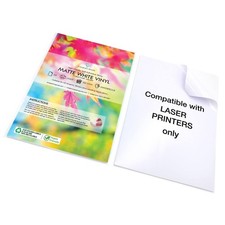 Evergreen Goods 20 Sheets A4 Self Adhesive Matte White Stickers, Vinyl, Mi... Only