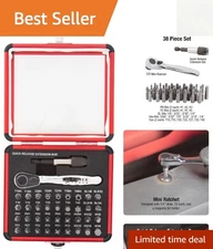 Durable Sunex 9726 38-Piece Mini Ratchet Set with Aluminum Case & Extension Bar