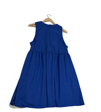 Gianni Bini Sally Sleeveless Swing Dress Large Royal Blue Round Neck Cotton