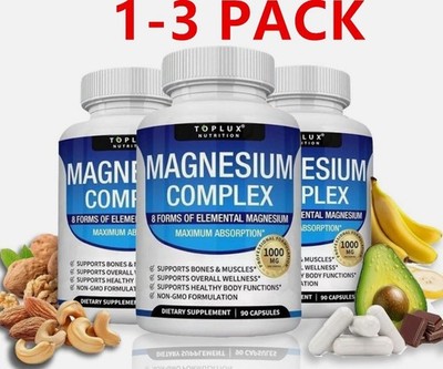 Toplux 3Pack Nutrition Magnesium Complex 300 Softgels