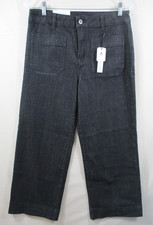 -NWT Sanctuary Marine Crop Standard Rise Wide Leg Women's Jeans Black Sz 30