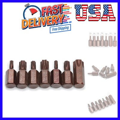 Torx Screwdriver Bits 7pcs, T20-T55 Torx Head 6 Point Screw Driver Bit Set, w...