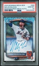 2025 Bowman Chrome Mega Box Nolan McLean AUTO PSA 10 GEM MINT REFRACTOR RC NM