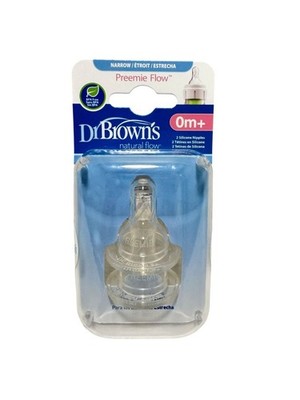 Dr. Brown's Natural Flow Preemie Standard 0+ Silicone Nipples for Narrow Bottles