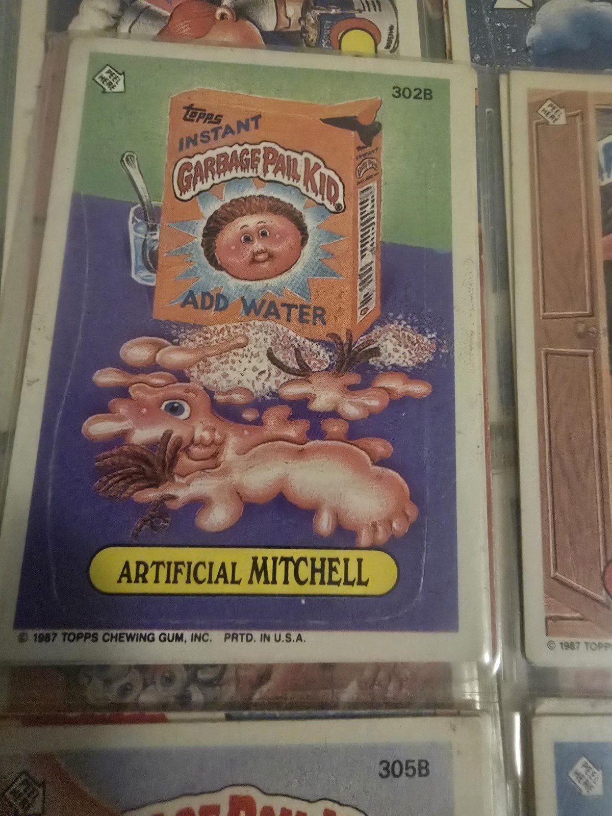 1987 Topps Garbage Pail Kids #302b Artificial Mitchell Old Series 8