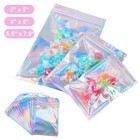 100 1000PCS Holographic Mylar Foil Bags Smell Proof Resealable Zip Seal Pouches