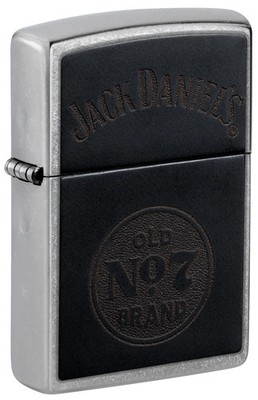 Zippo 47417, Jack Daniels Tennessee Whiskey,Leather Emblem Street Chrome Lighter