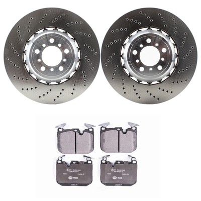 SHW Performance Front Rotors & Hella Low-Met Disc Brake Pad Kit for F87 M2 Coupe