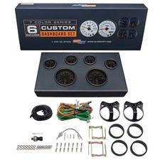 Glowshift 85mm Tinted 7 Color 6-gauge Cluster Dashboard Instrument Panel Set