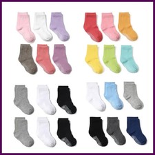6 Pairs/lot Cotton Sock with Rubber Grips Children's Anti-slip Boat Socks for