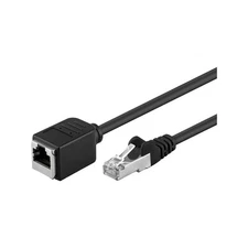 Goobay 73386 CAT 5e Extension Cable, F/UTP, Black, 0.5m Length
