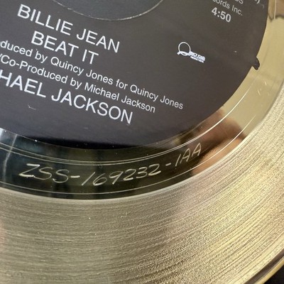 Michael Jackson Gold Record Award Plaque – “Billie Jean” / “Beat