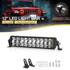 12 Inch Led Work Light Bar Dual Row Spot Flood Off Road Driving Lamp Truck Utv