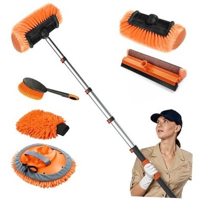 Car Wash Brush with Long Handle, Car Cleaning Brush Kit with Soft Bristle 16FT