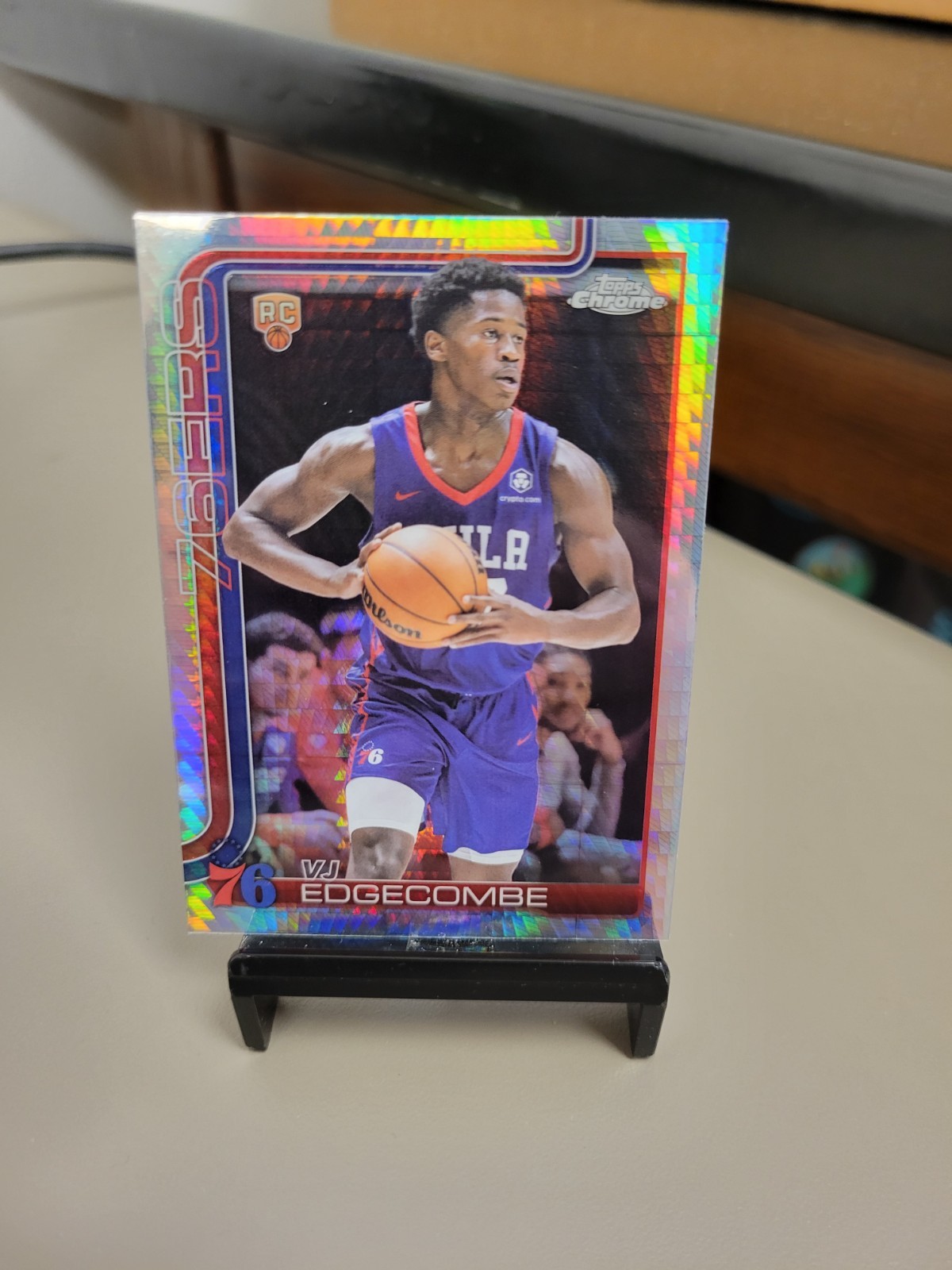2025-26 Topps Chrome Basketball VJ Edgecombe #253 Rookie Prism Refractor
