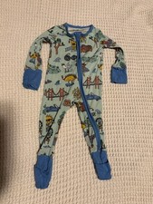 Little Sleepies Bamboo Zippy Size 0-3 Month, golden state California print