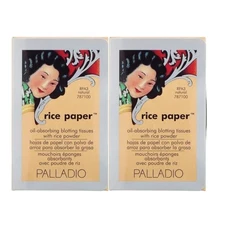 Palladio Rice Paper Facial Tissues for Oily Skin, Natural, 40 Count, Pack of 1