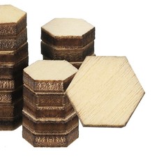 10mm Wood Pieces, 100 Pack Unfinished Hexagonal Wood Shapes Blank Wooden Cutouts