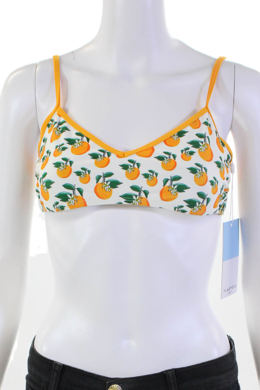 Flagpole Womens Swimwear Geometric Barkley Bikini Top Orange Blossom Size MFree Shipping in US $100+ Orders | $6.95 Orders Below