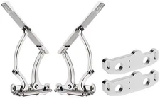 BILLET SPECIALTIES POLISHED 66-67 NOVA HOOD HINGES WITH SPACERS & GAS SPRINGS
