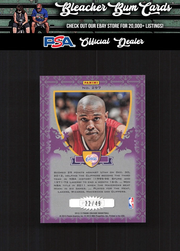 2012-13 Panini Crusade 297 Caron Butler Crusade Purple /49 - Image 2 of 2