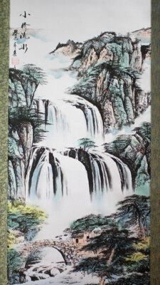 Rollbild chinesische Malerei ''Rauschender Wasserfall'' Bildrolle Hängerolle China
