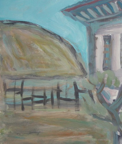 Vintage oil painting landscape house signed - Picture 7 of 10