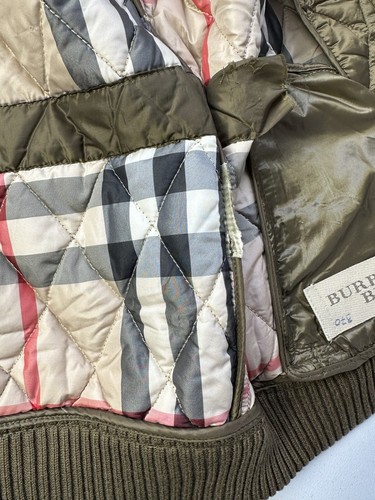 BURBERRY BRIT Quilted Jacket & Vest Full Zip Check Nova Khaki Women's Size XS - Picture 14 of 15