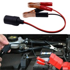 12V 24V Car Cigarette Lighter Female Socket to Battery Alligator Crocodile Cl -