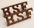 British Army RSF Royal Scots Fusiliers Brass Shoulder Title Badge Pair. WW1/2