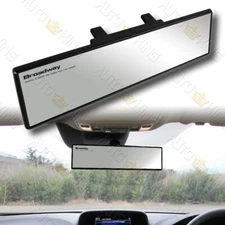 UNIVERSAL FLAT 240MM WIDE BROADWAY CLEAR INTERIOR CLIP ON REAR VIEW MIRROR